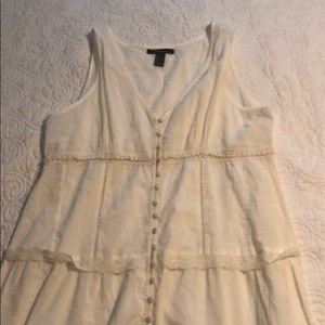 Long forever 21 large cream dress